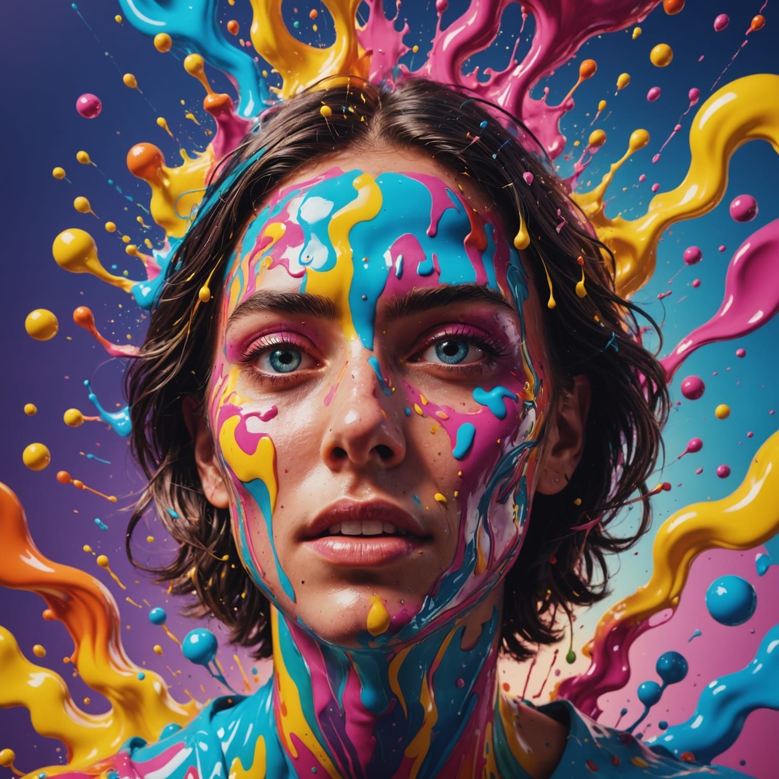 Vibrant Psychedelic World in Hyperrealistic Splash Art