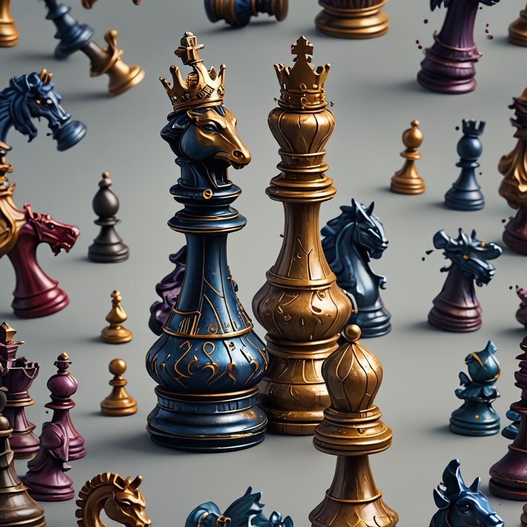 Fantasy Chess Queen on Plain Background