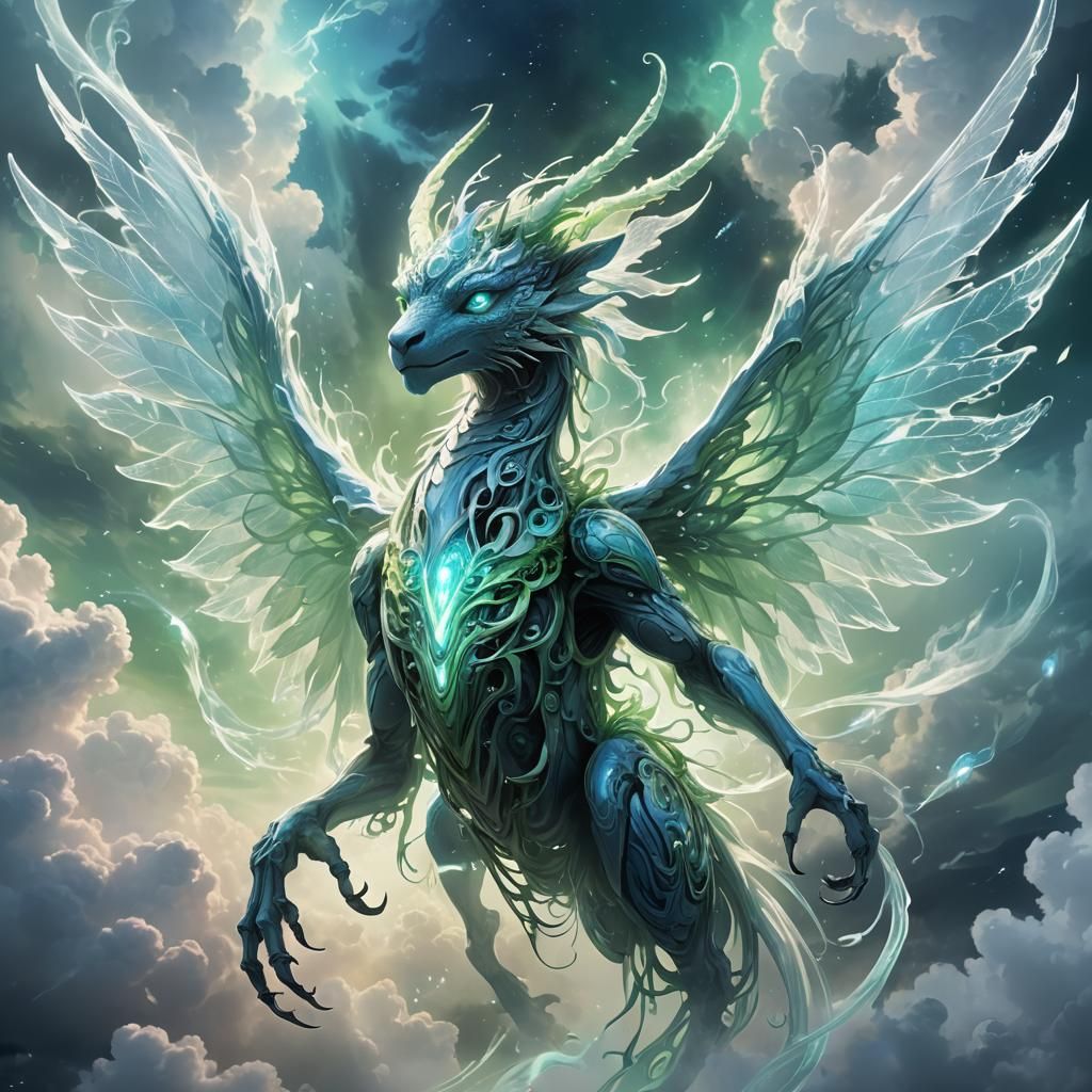 Ethereal Mystical Creature in Anime-Inspired 3D Art