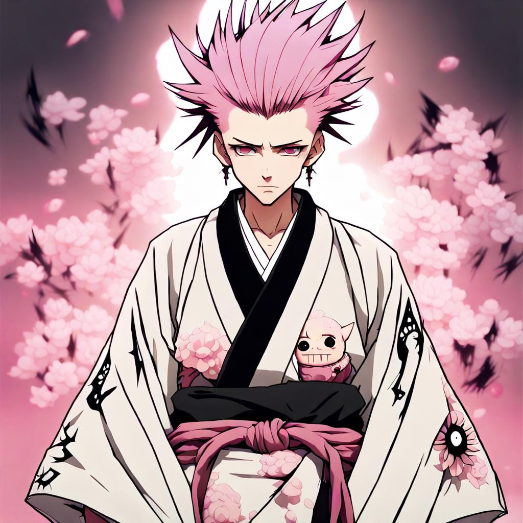 Intricate Digital Painting of Sukuna with Kimono