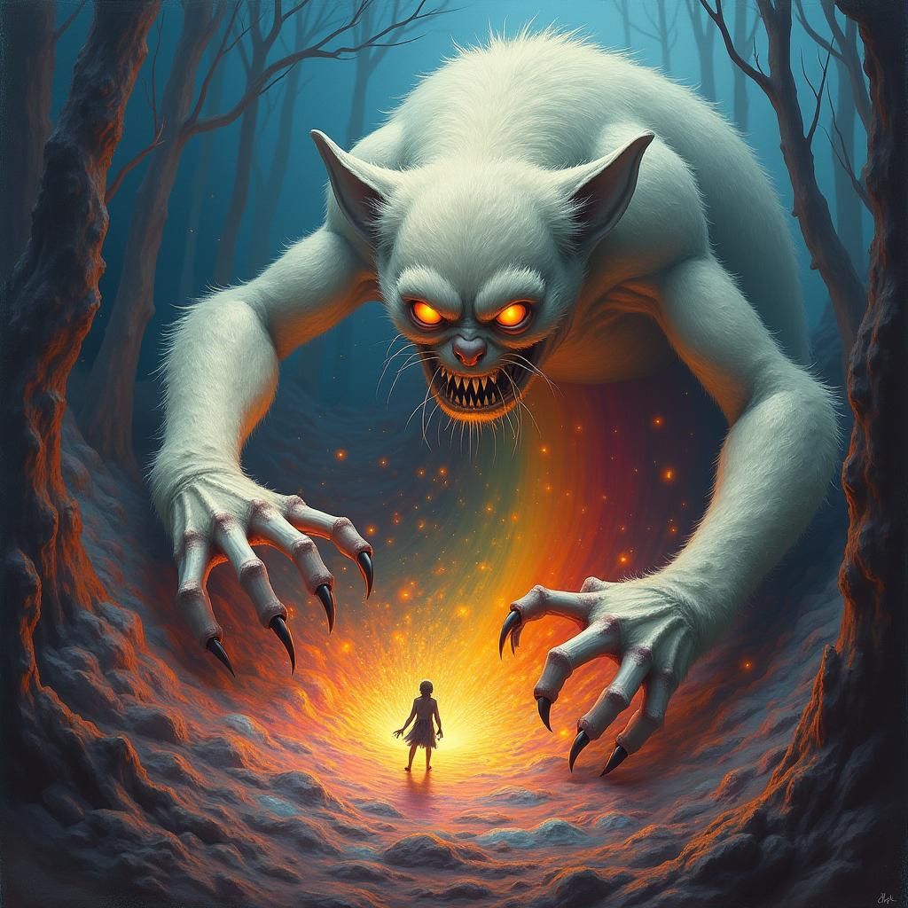 Dreamlike Monster in Surreal Digital Art Style