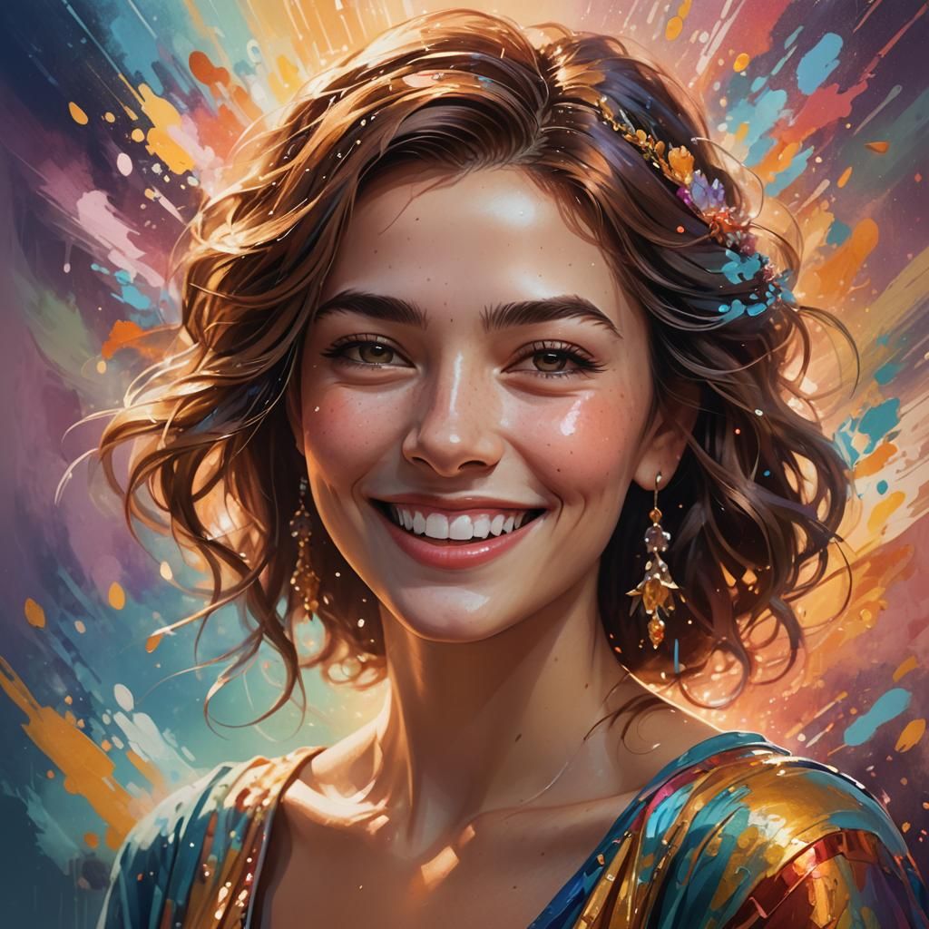 Romantic Lady with Radiant Aura: Hyperrealistic Portrait