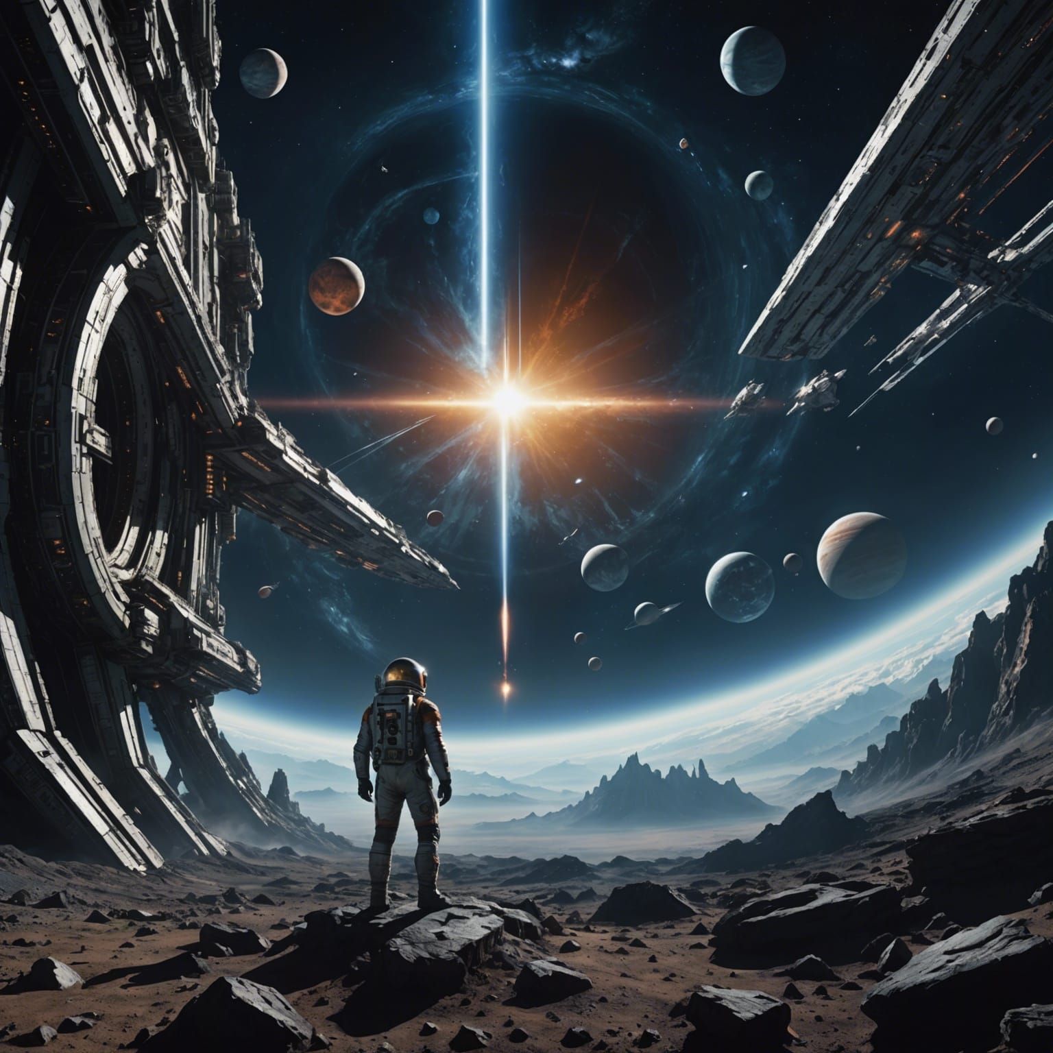 Epic Space Scene as Digital Matte Painting