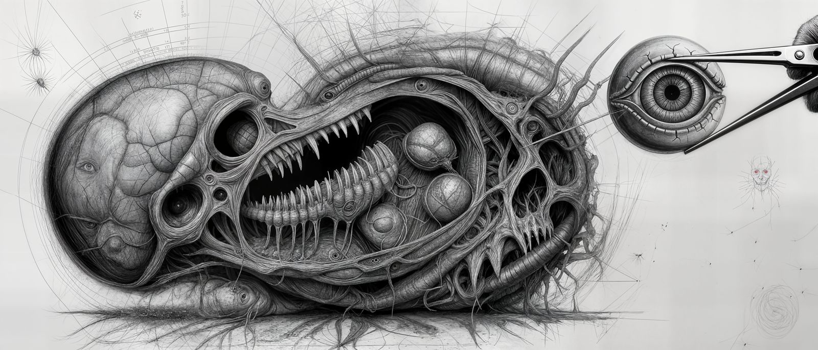 Grotesque Creature Fused From Images