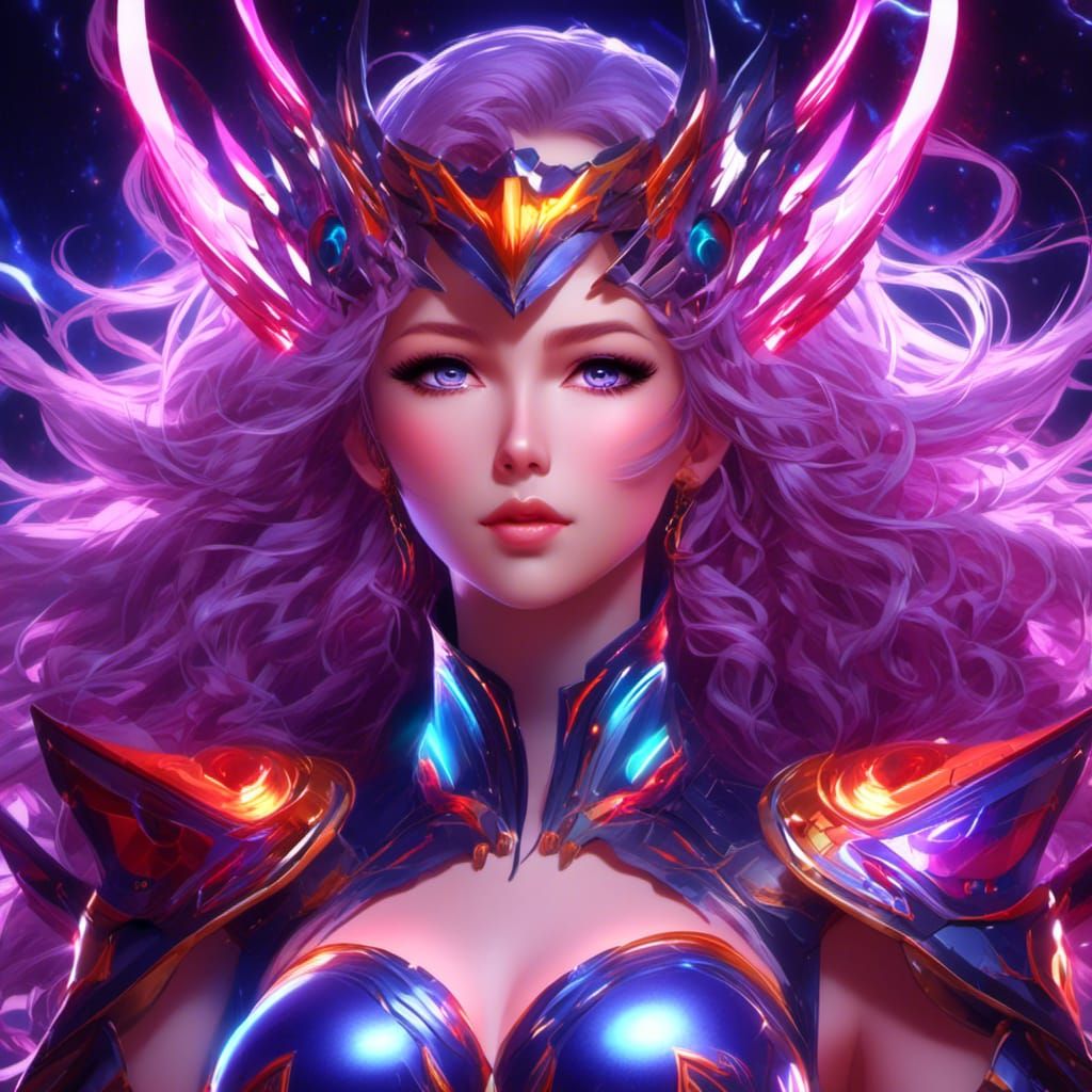 Winged Pegasus in Electric Galaxy Suit