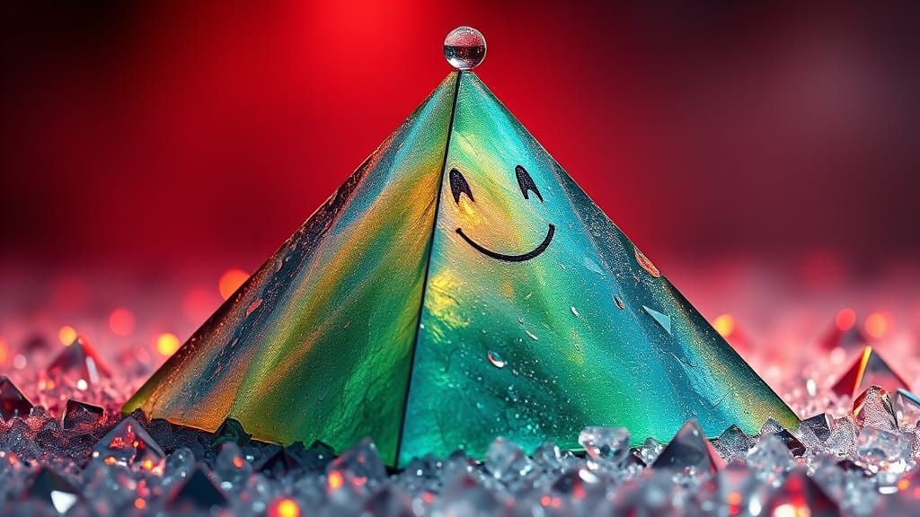 Crumbling Crystal Pyramid Castle in Twilight