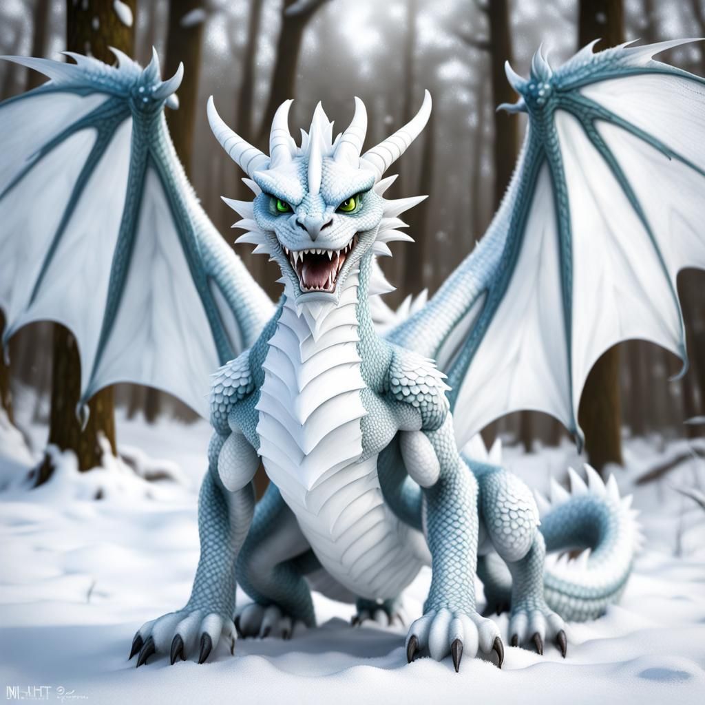 Winged Dragon Portrait in Hyperrealistic Style