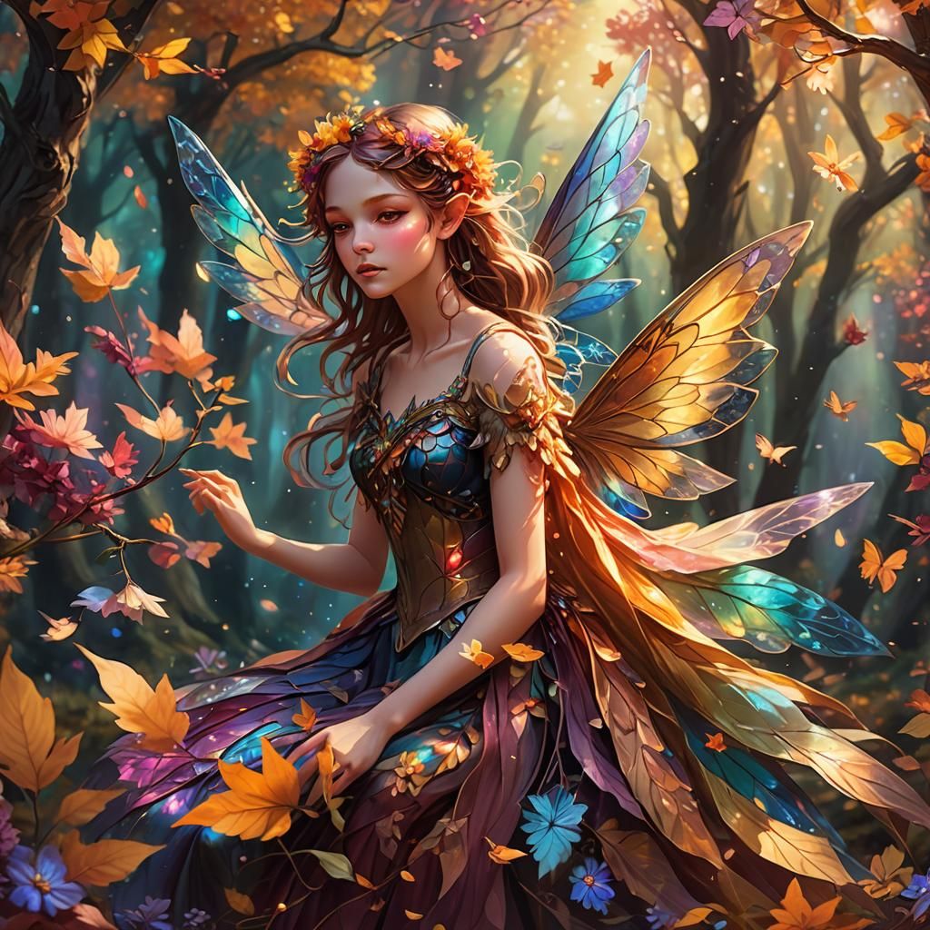 Fairies Dancing in Autumnal Fantasy Art