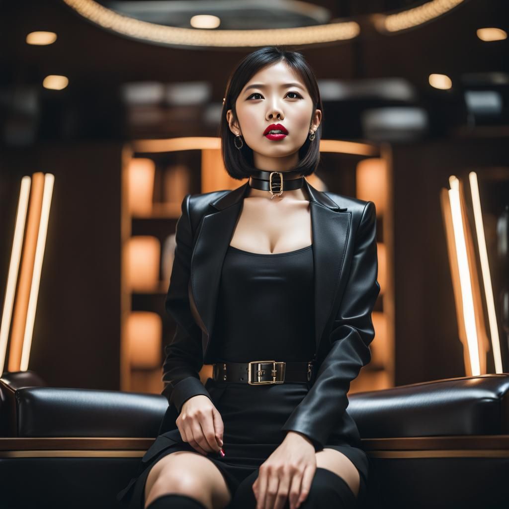 Provocative Image of Woman in Office Attire