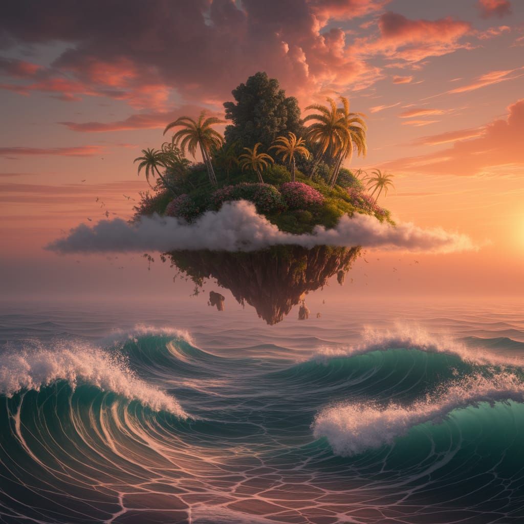 Enchanting Island Emerges from Swirling Mist