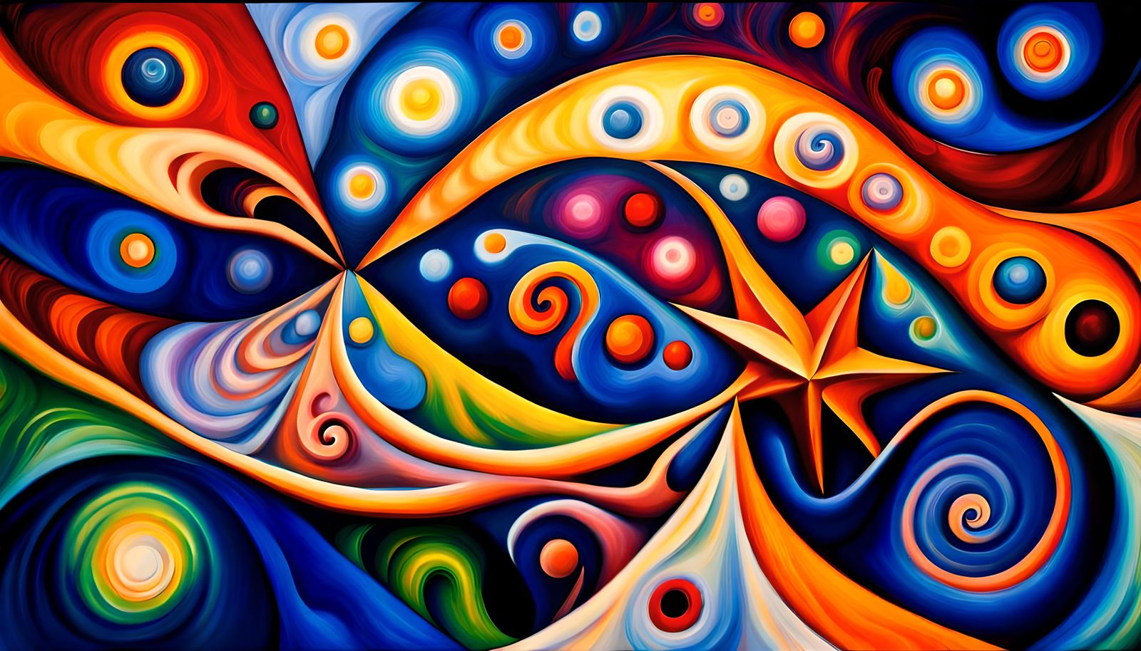 Swirling Star Cluster in Dreamy Impasto Style