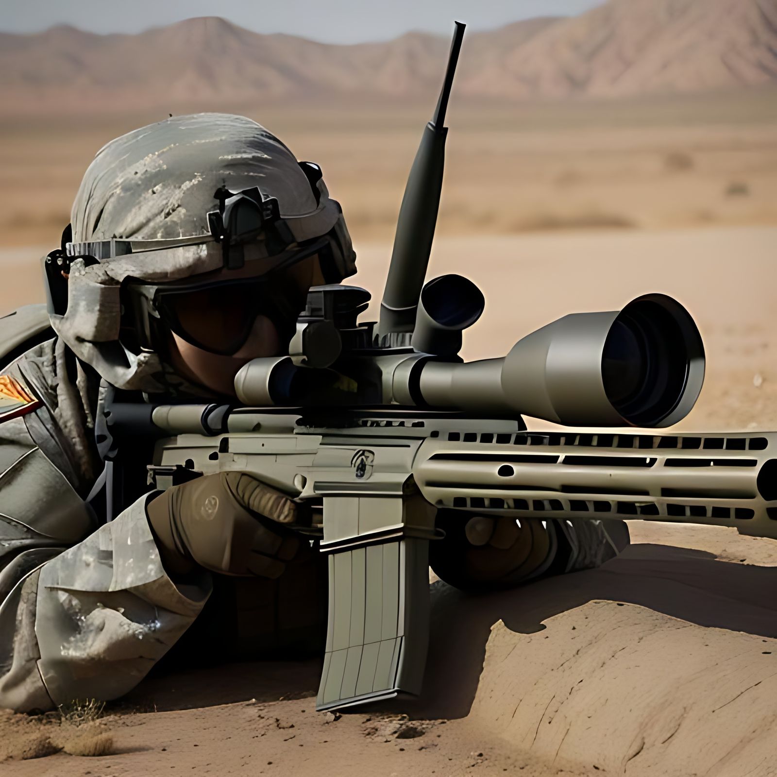 Sniper in Ghillie Suit Awaiting Target