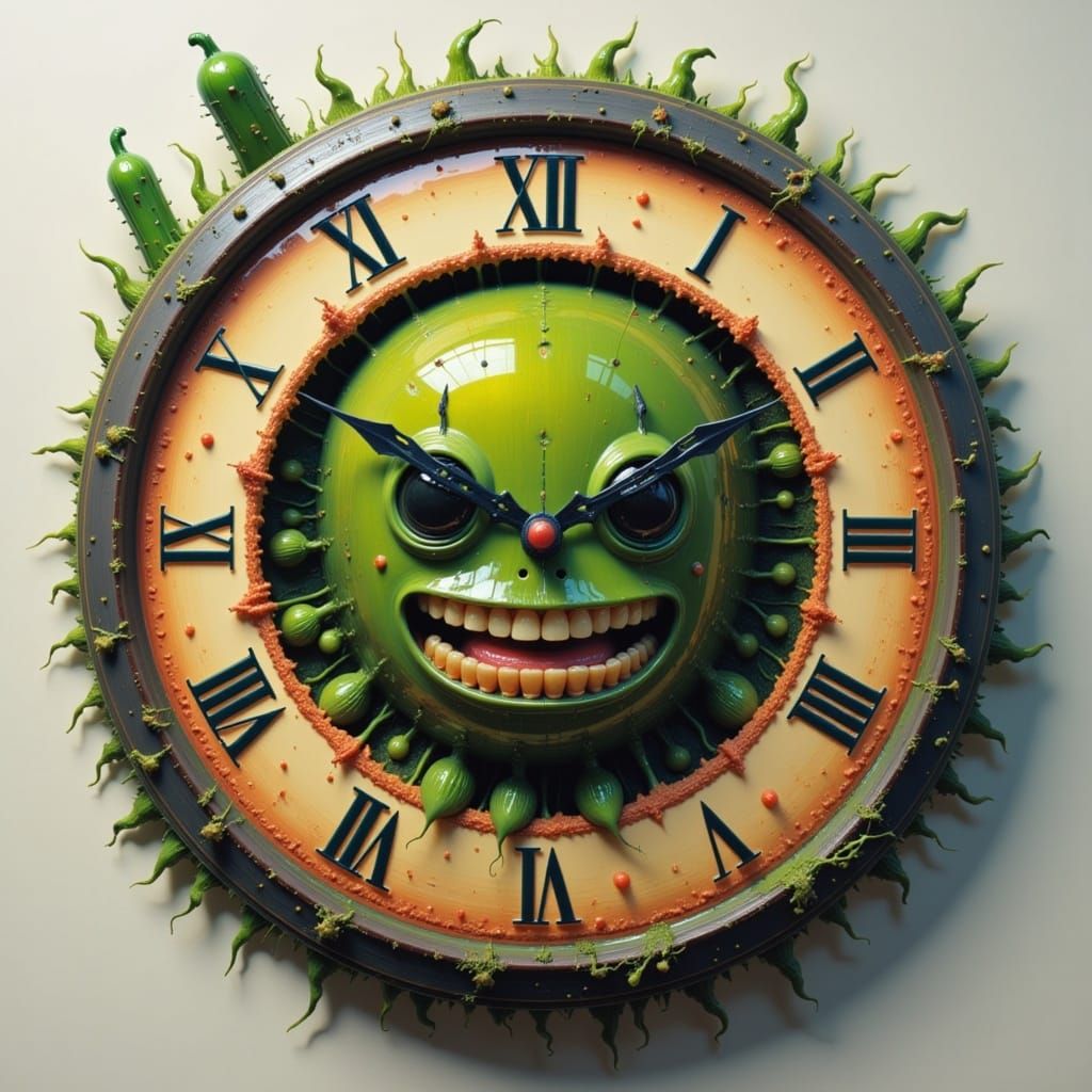 Surrealist Pickle Clock