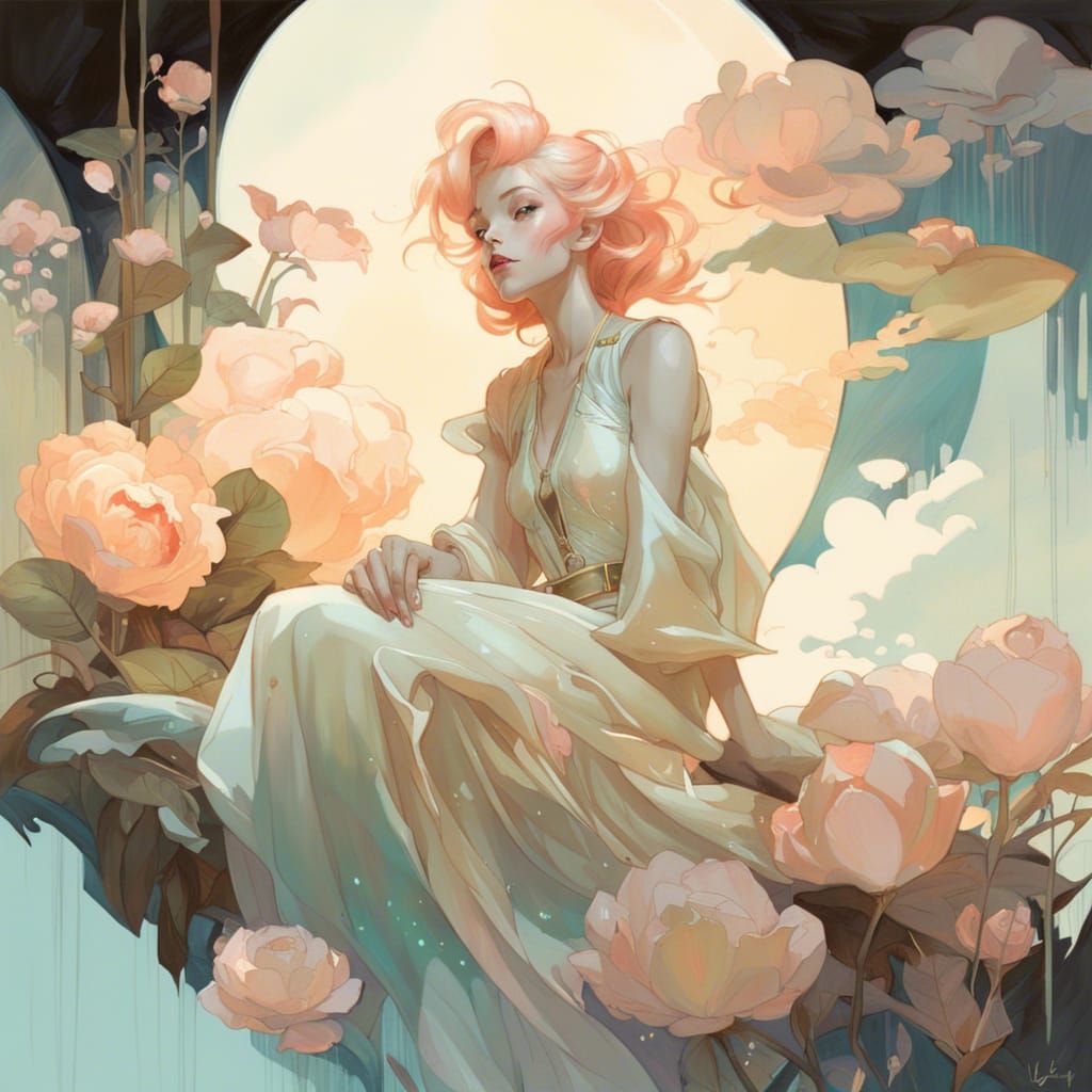 Surreal Fantasy Landscape in Pastel Colors