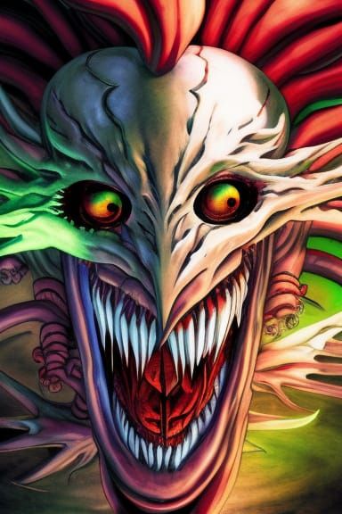 Cursed Cybernetic Jester: Eldritch Anime Horror