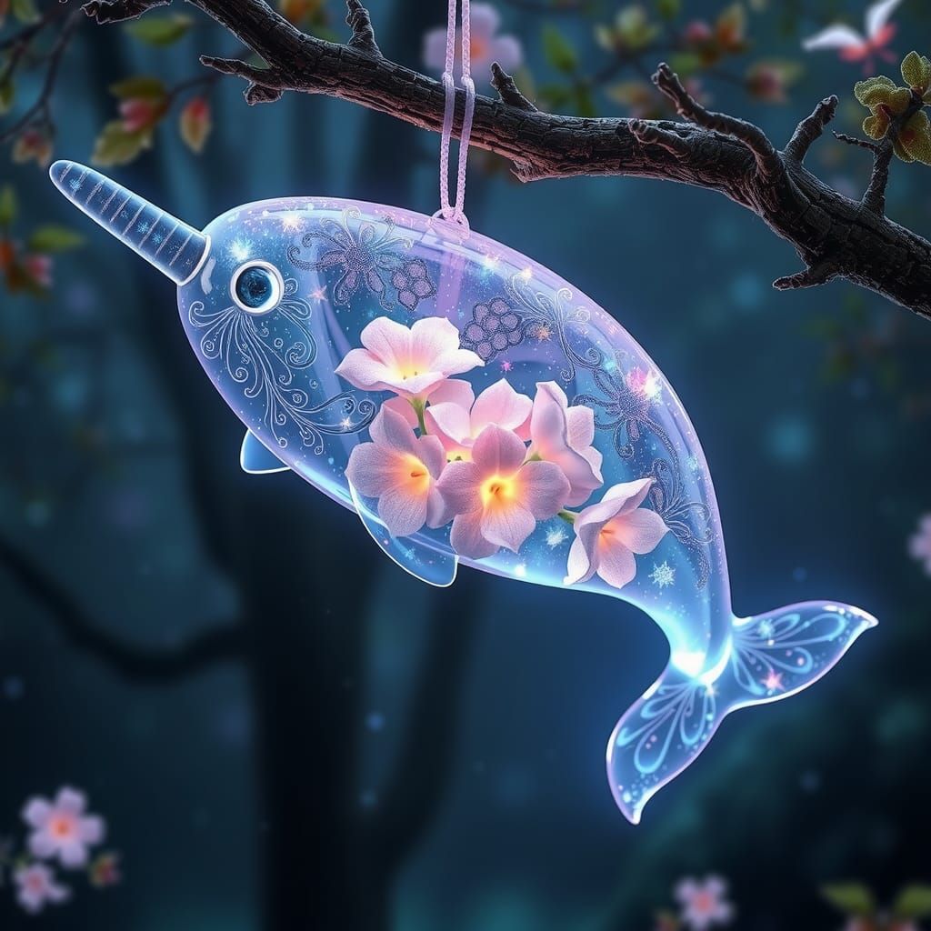Enchanted Night: The Narwhal's Glowing Realm