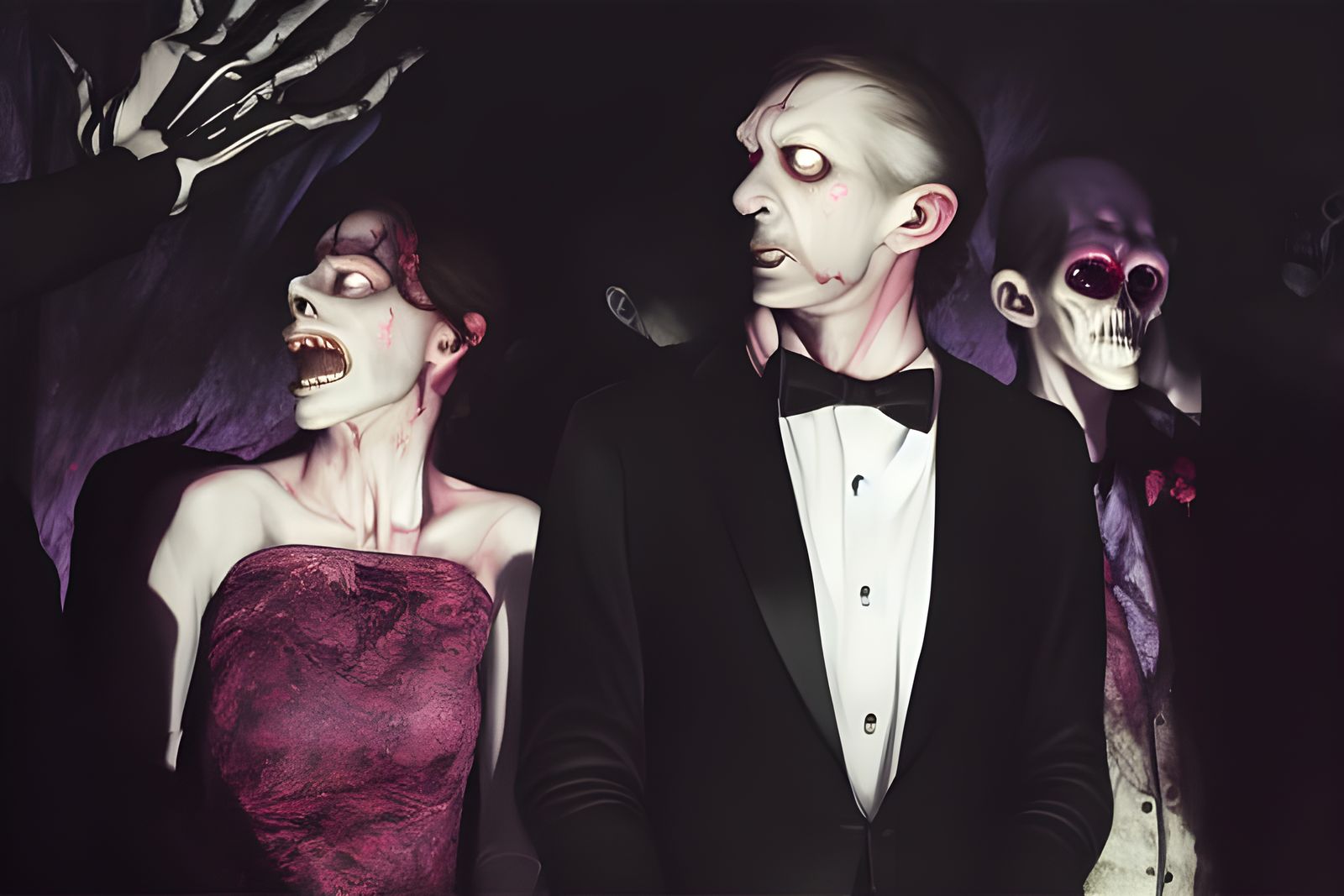 Ghoul Party: Sinister Horror in 3D Rendering