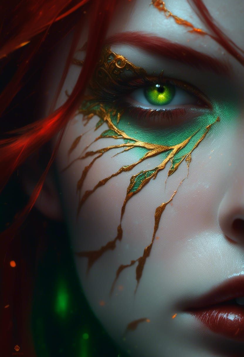 Fantasy Mage Woman Portrait in Hyperrealistic Style