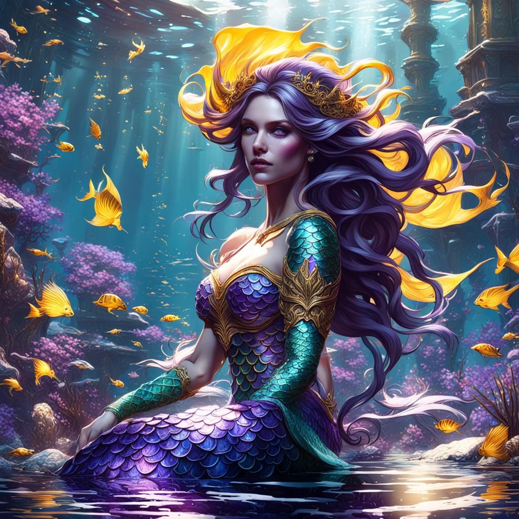 Mermaid in Dark Fantasy Style