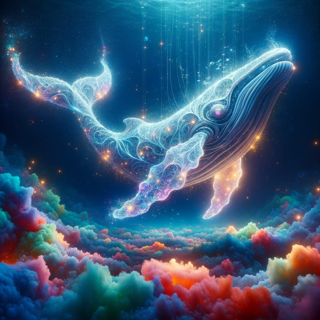 Radiant Whale in Underwater Fantasy Concept Art