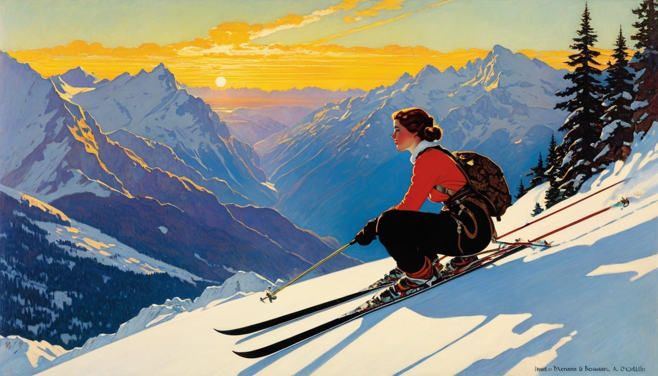 In her thoughts she is a Downhill Skiing champion at speed. ...