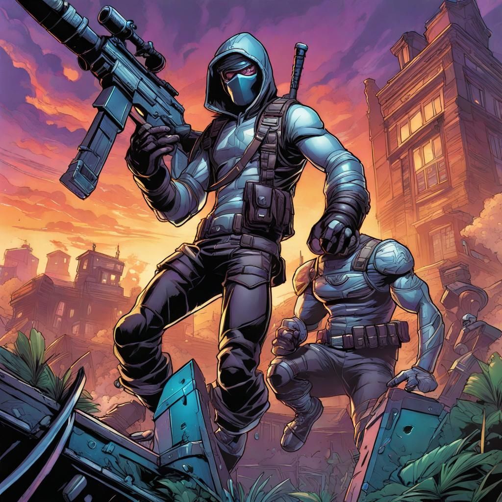 Fortnite Comic Book Art in Smooth Style