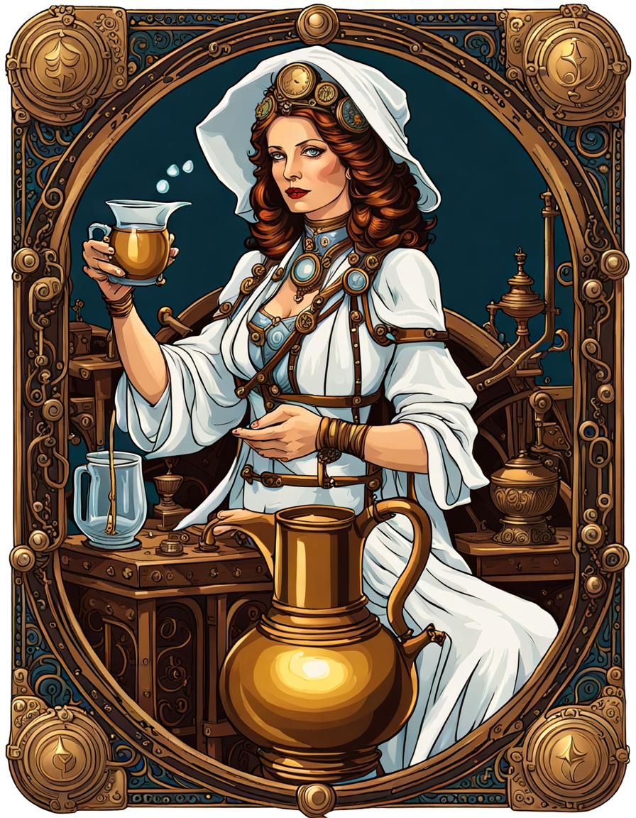 Steampunk Tarot deck. Temperance.