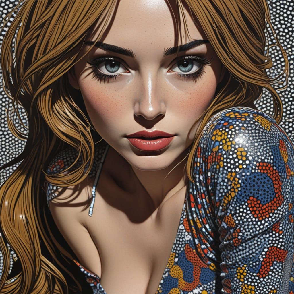 Feminine Figure in Bold Graphic Style