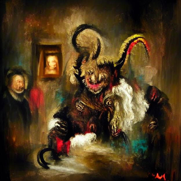 Krampus Portrait in Rembrandt Style