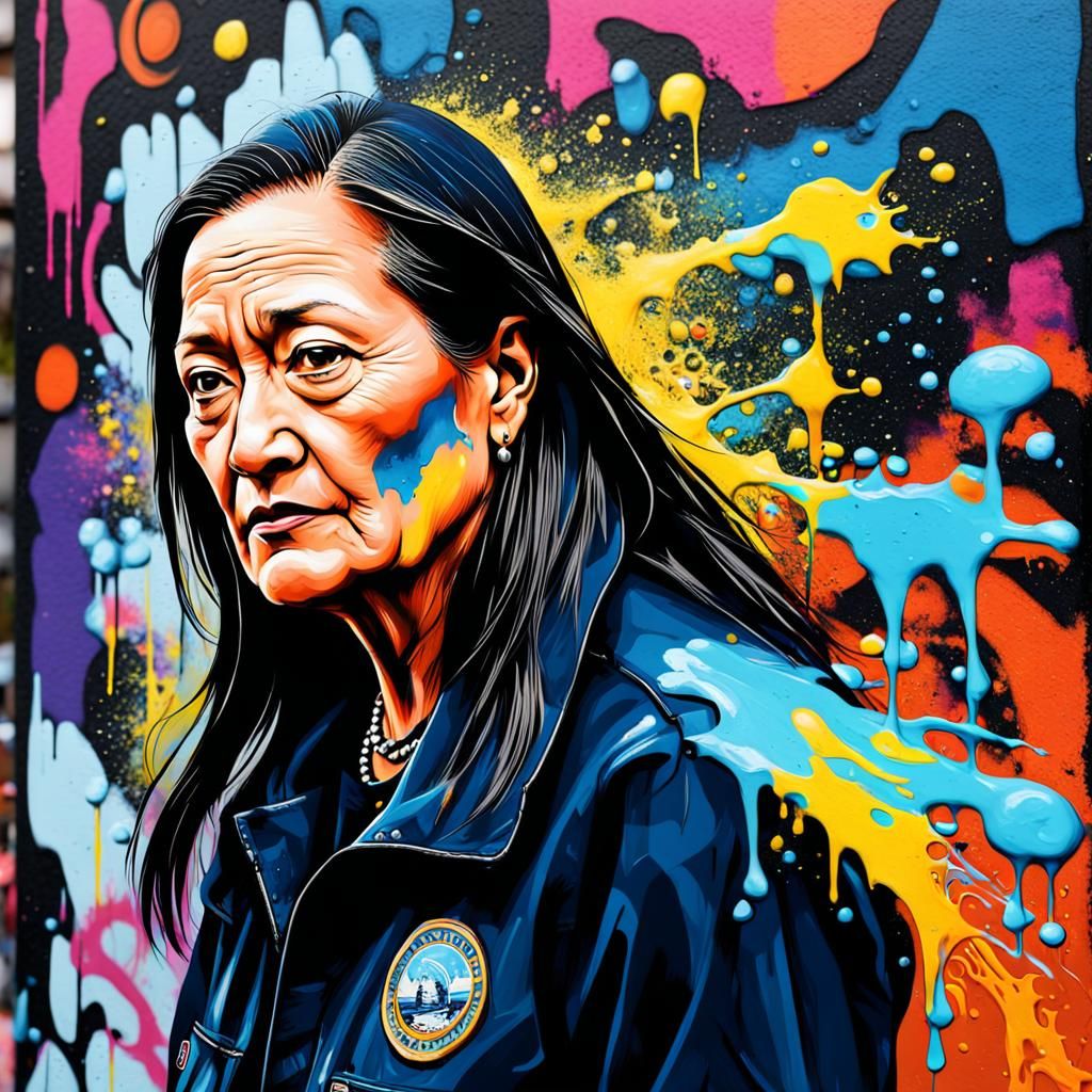 Deb Haaland Portrait in Graffiti Art Style
