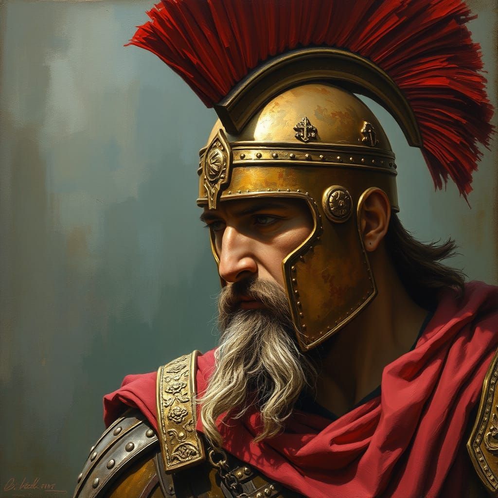 Close Up Gladiator Portrait in Daniel Merriam Style