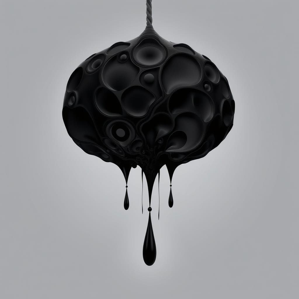 Ominous Shape Descends: Abstract Vector Fractal Art