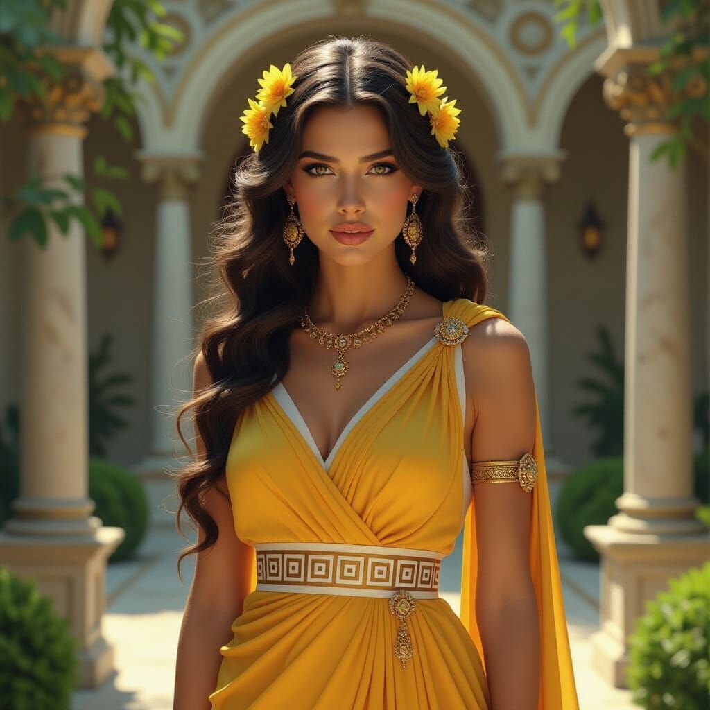 Greek Goddess Aglaia in Dark Fantasy Style