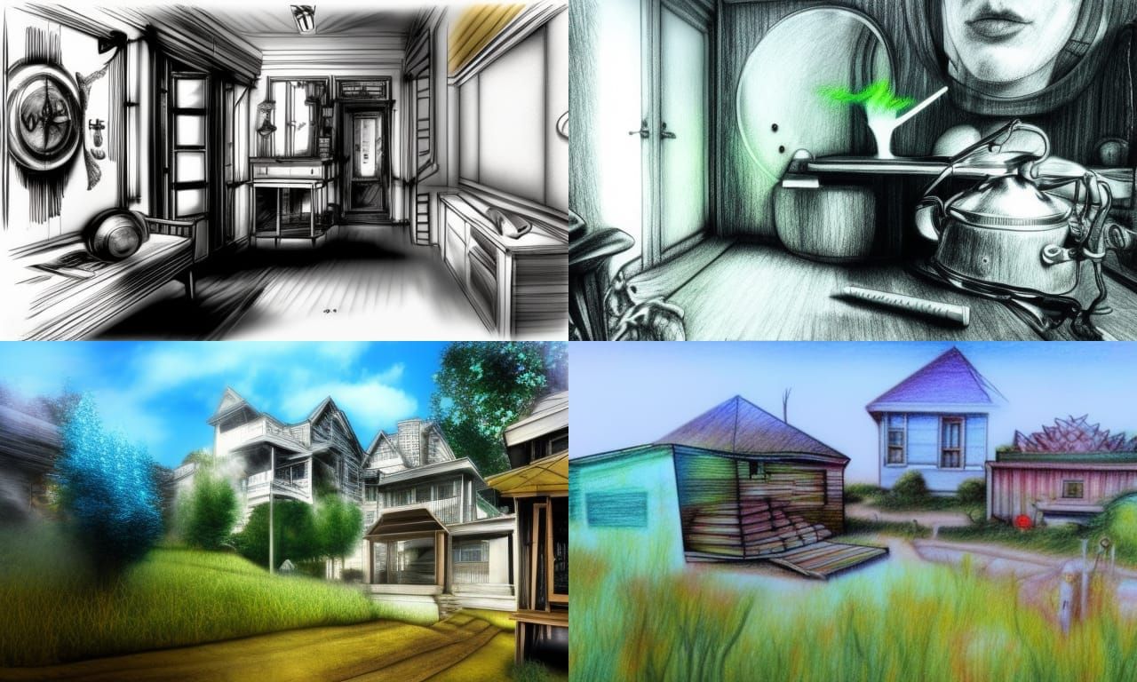 Hyperdetailed Pencil Sketch of the Five Senses