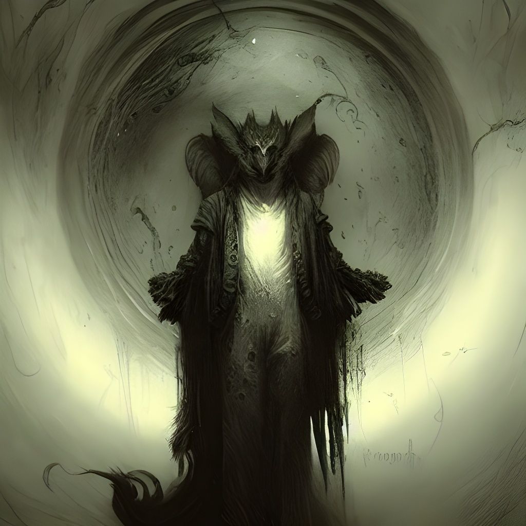 Horrific Kitsune in Gothic Horror Style