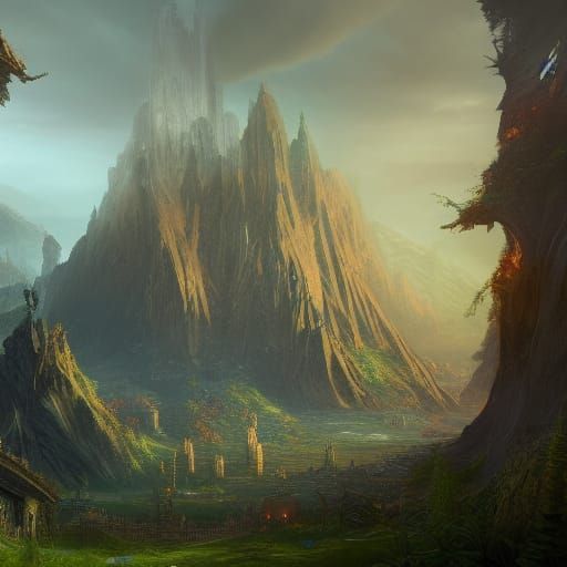 Fantastical Deep Color Matte Painting of Ohio