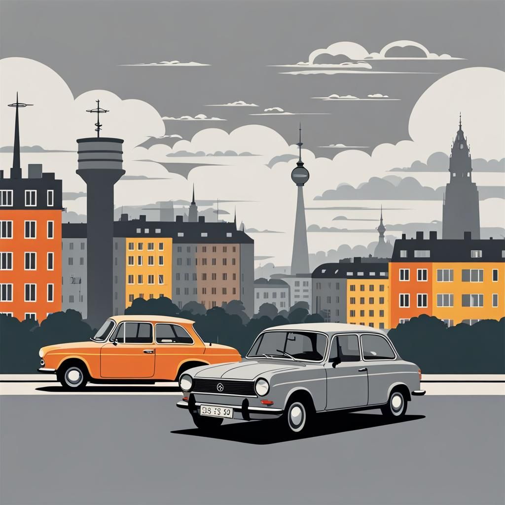 Retro 70s East Germany Travel Poster Design