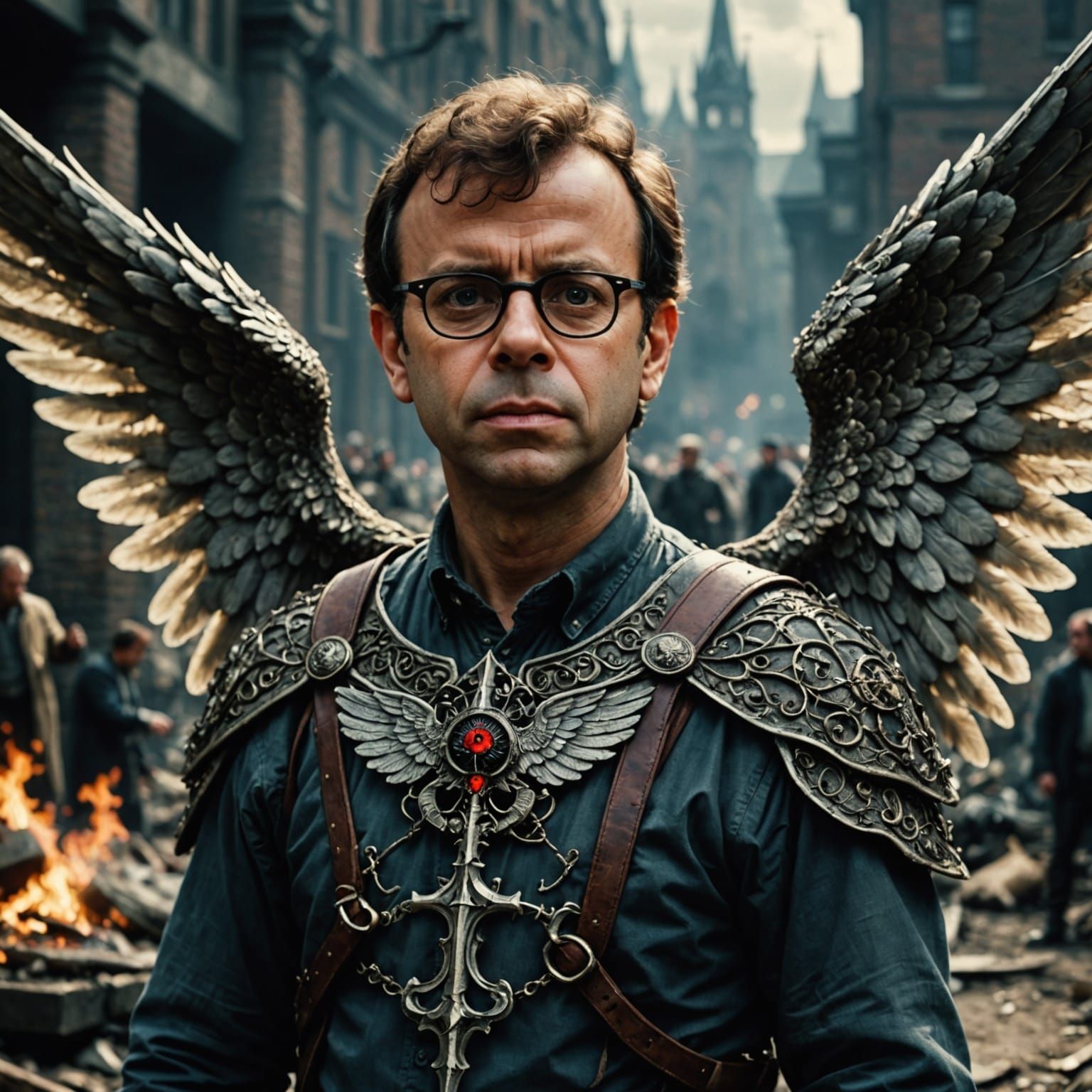 Rick Moranis as the Angel of Death in Hyperrealistic Portrai...