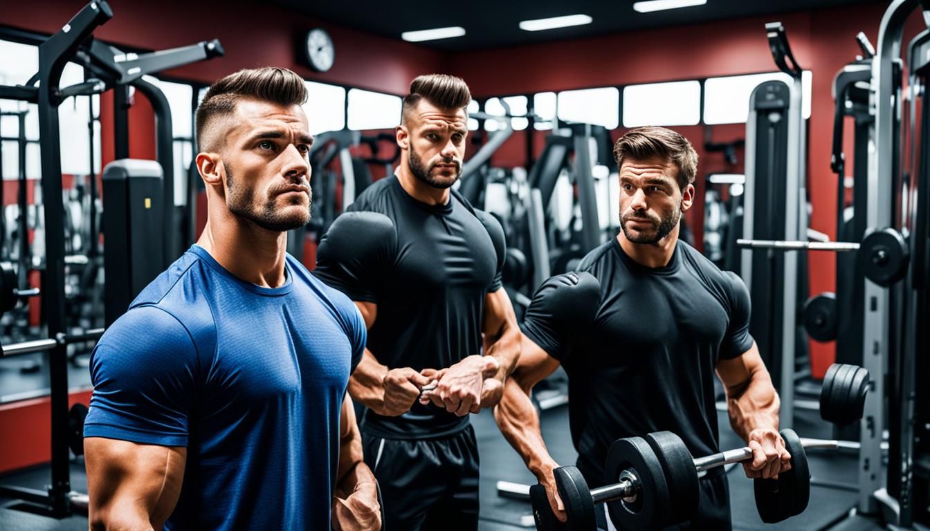 Unimpressed Businessman Watching Father in Gym