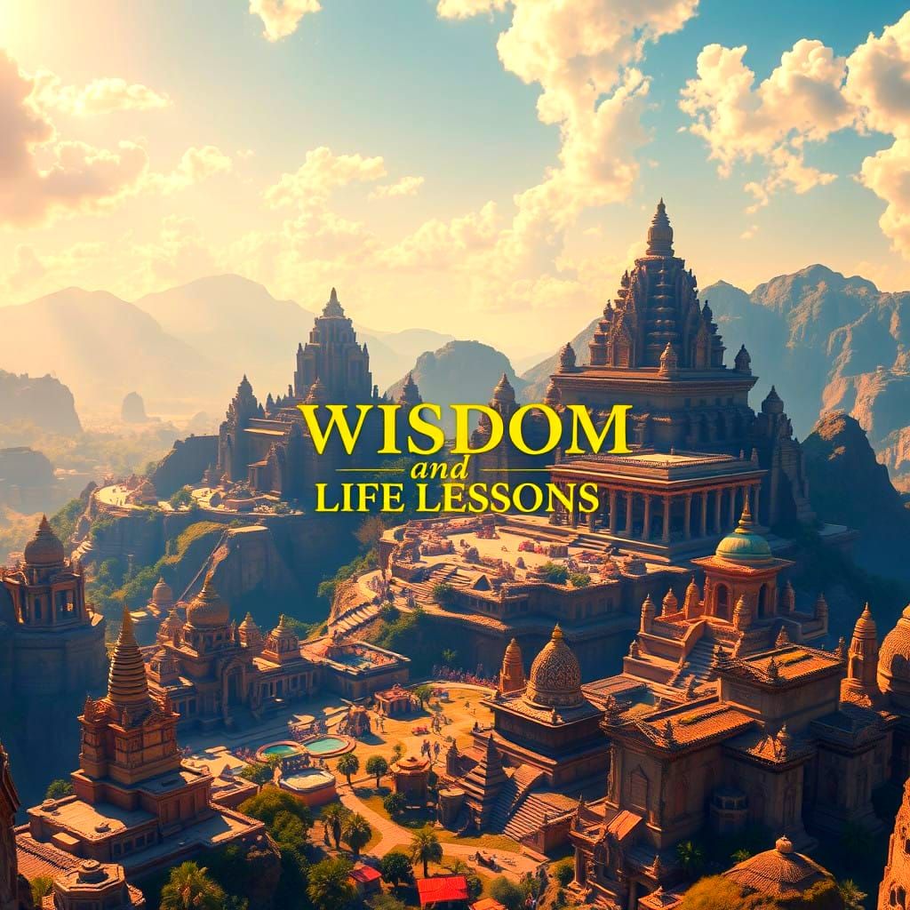 Ancient Temples in Vibrant Daylight, Wisdom and Life Lessons