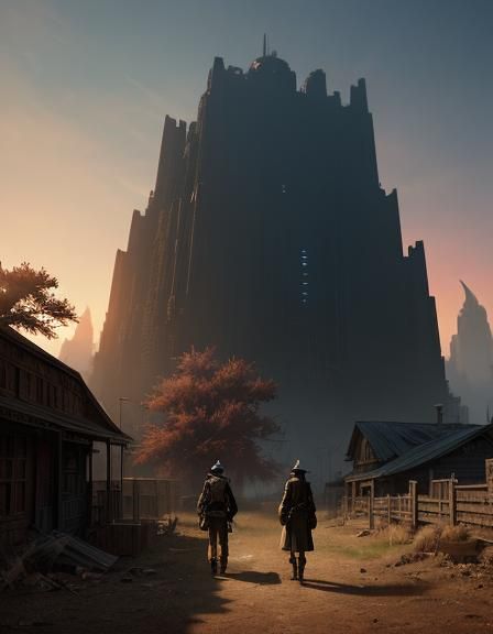 Post-Apocalyptic Preacher in Anime Key Visual Style