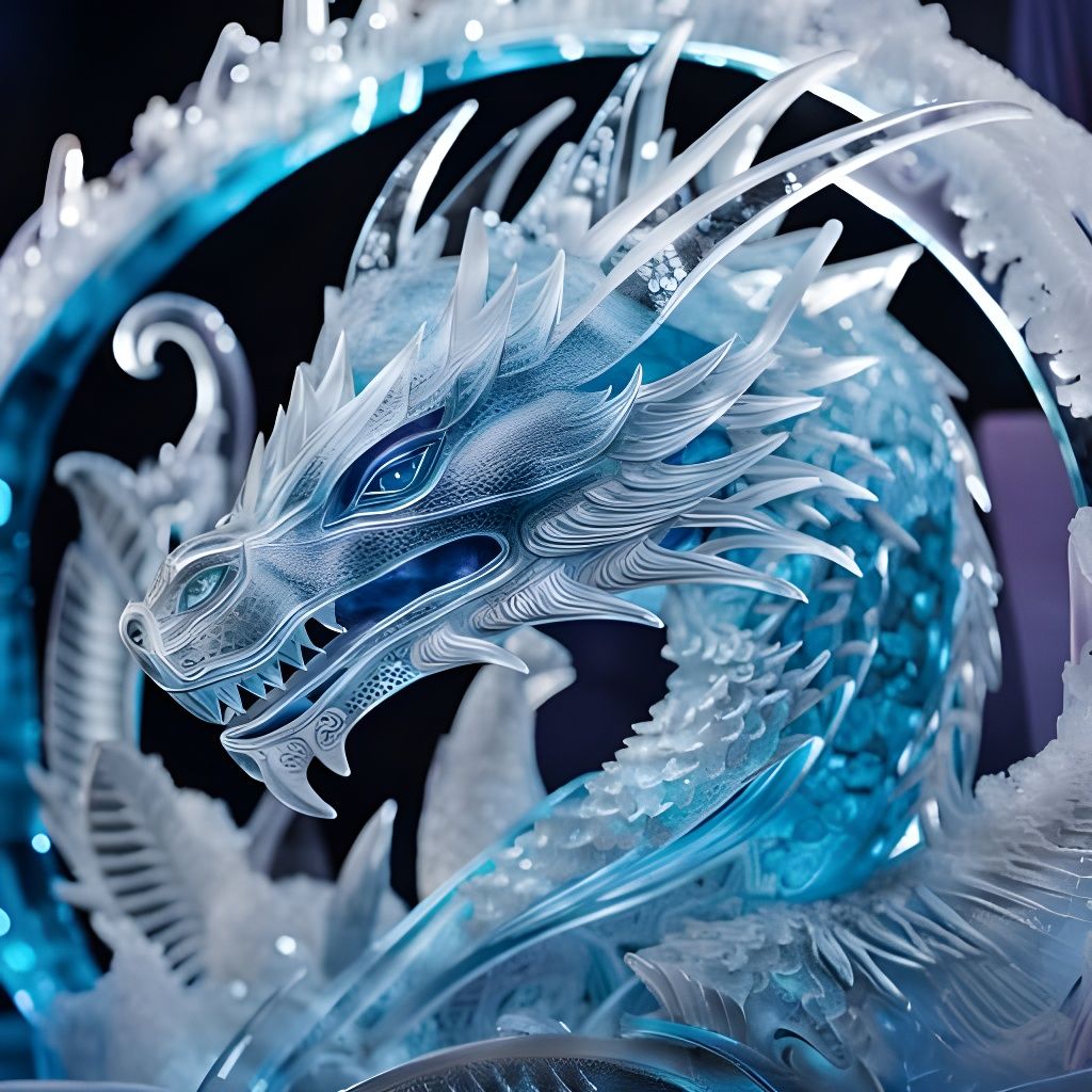 Icy Wyvern Generated from Short Prompt