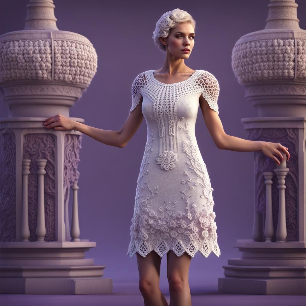 Elegant Granny Square Dress: Knit and Crochet Fashion