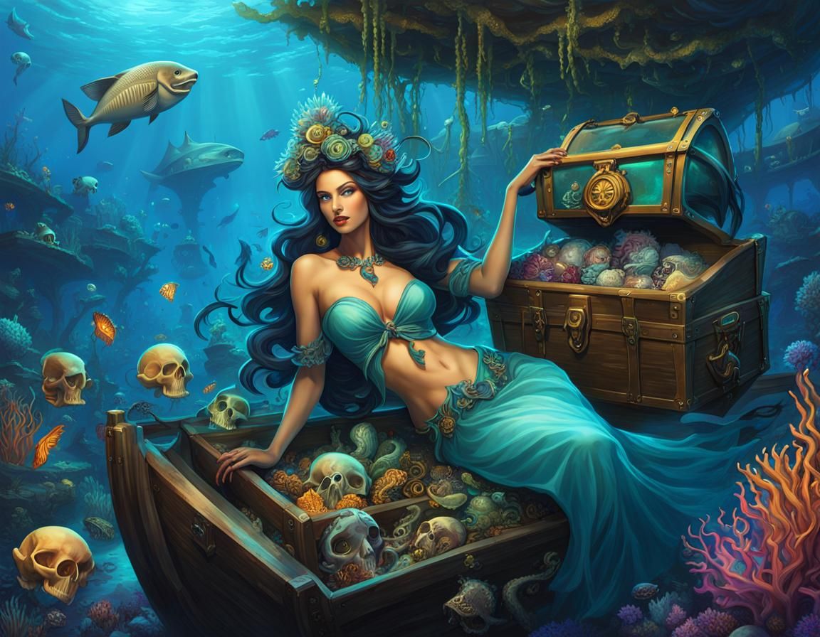 A mysterious Siren lounges on the seabed, where she lives in...