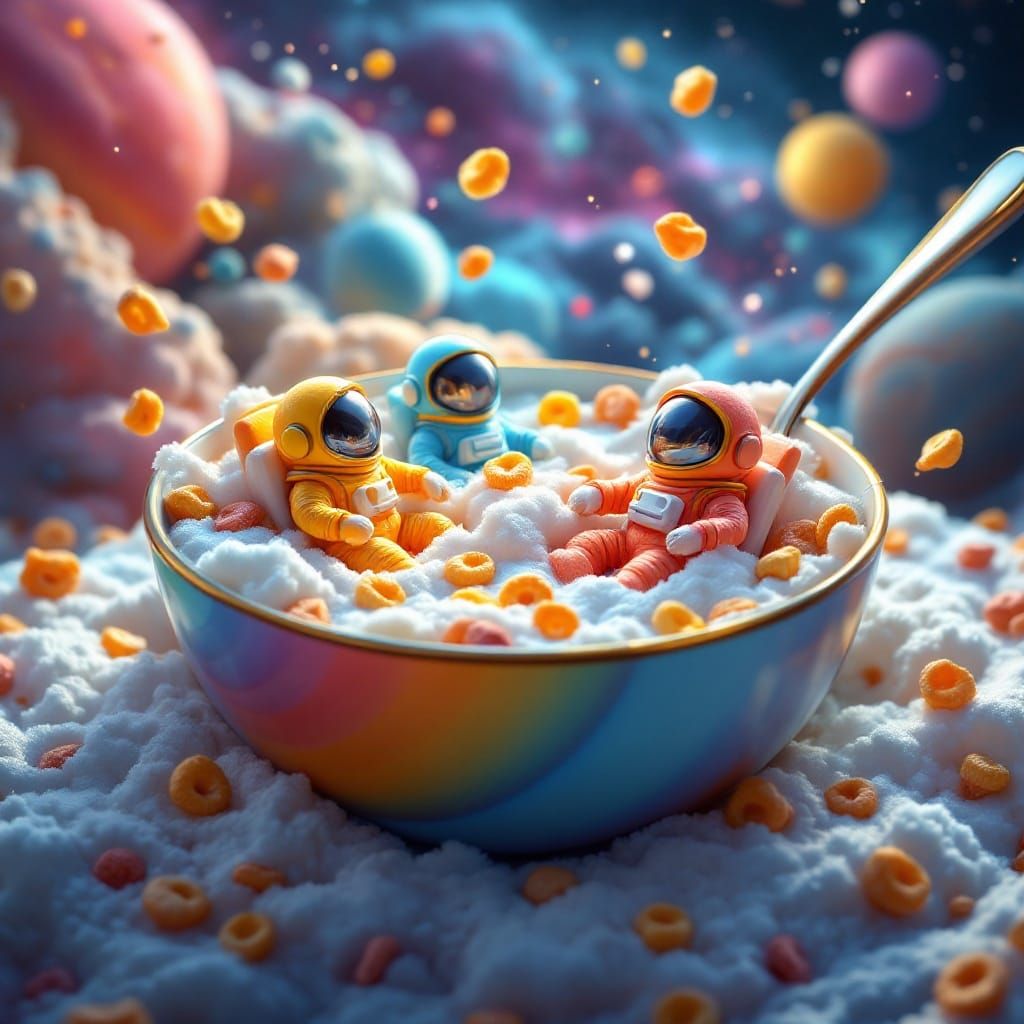 Cereal Bowl Galaxy: Marshmallow Astronauts in Space