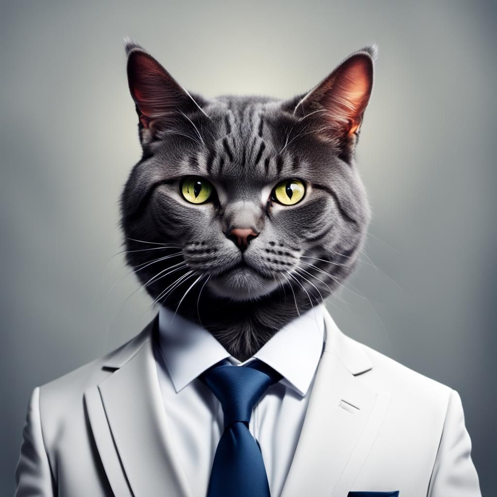 Cat Bureaucrat in Business Suit