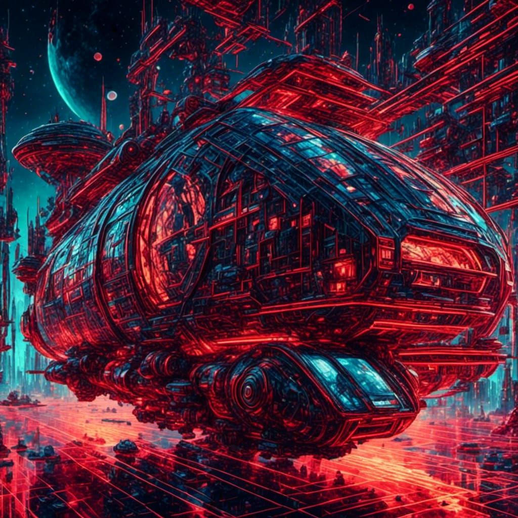 <lora:DeeSciFi:1.0> <lora:Grid:1.0> puddle jumper