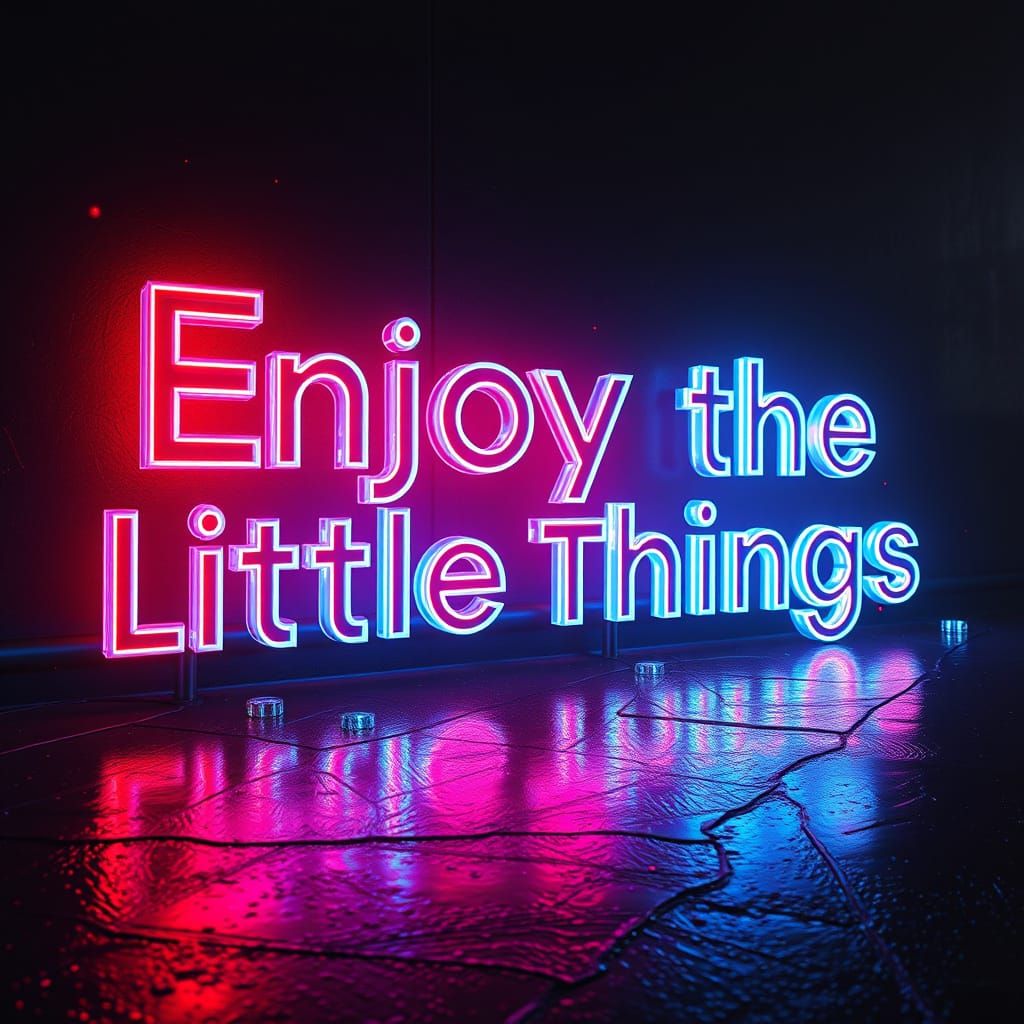 Neon Futuristic Typography in Cyberpunk Style