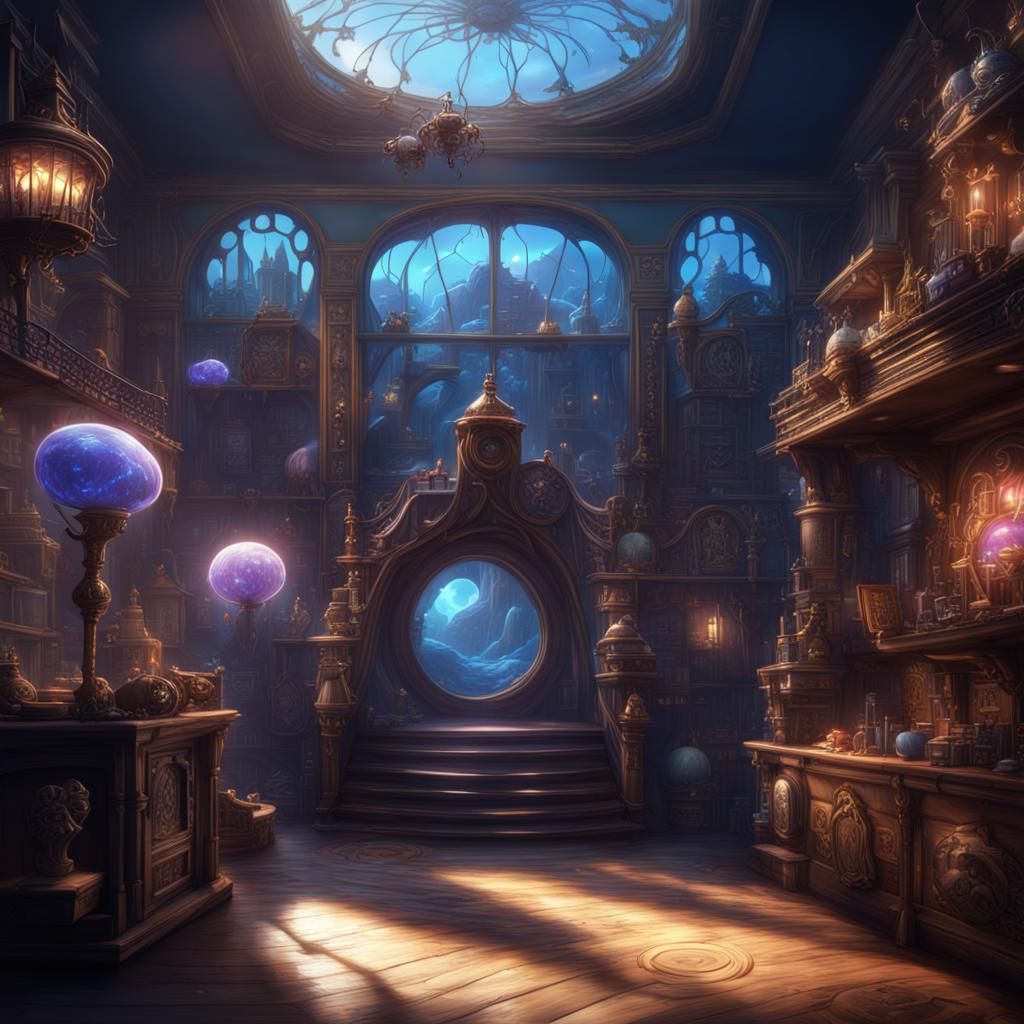 Sapphire's Pet Shop: Detailed Fantasy Concept Art
