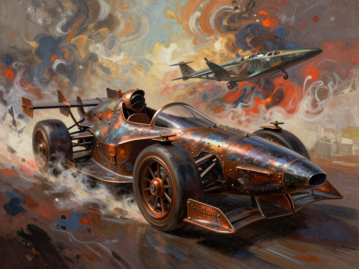 Steampunk Prehistoric Plane vs Modern Jet in Dynamic Aerial ...